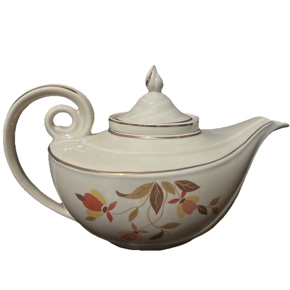Hall "AUTUMN LEAF" Mary Dunbar Jewel ~ 5 Cup Aladdin Tea Pot w/Infuser